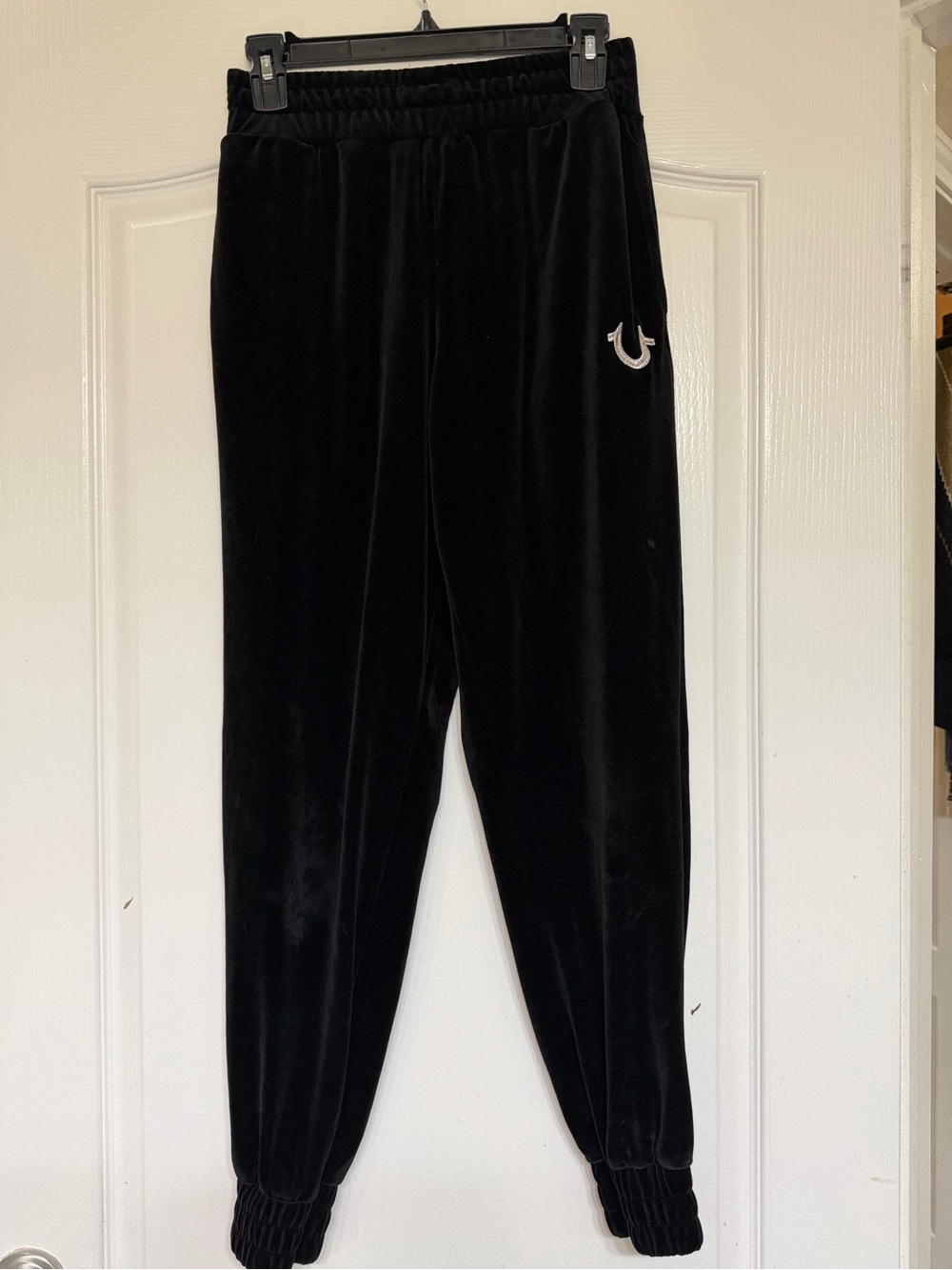 True Religion Y2K Black Velour Jogger Pants Small